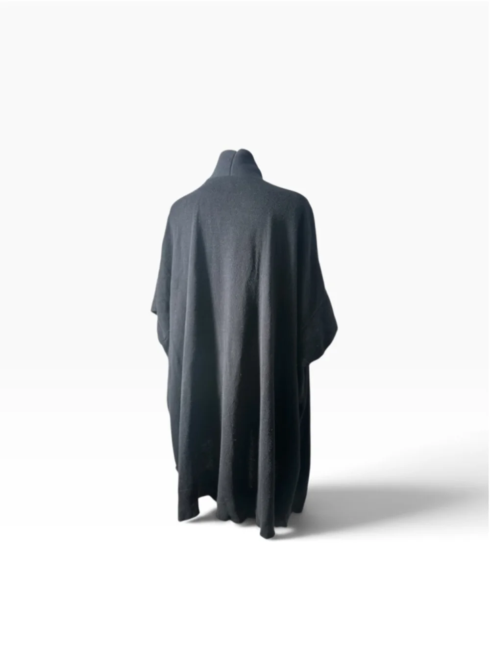 Eileen Fisher knit cardigan open front sweater light weight black oversized sz M